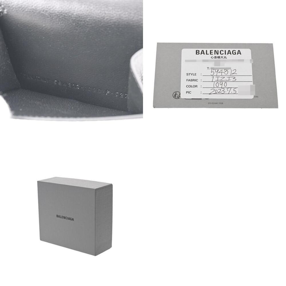 Balenciaga Cash Calfskin Compact Black fold Wallet Tri - Picture 12 of 12